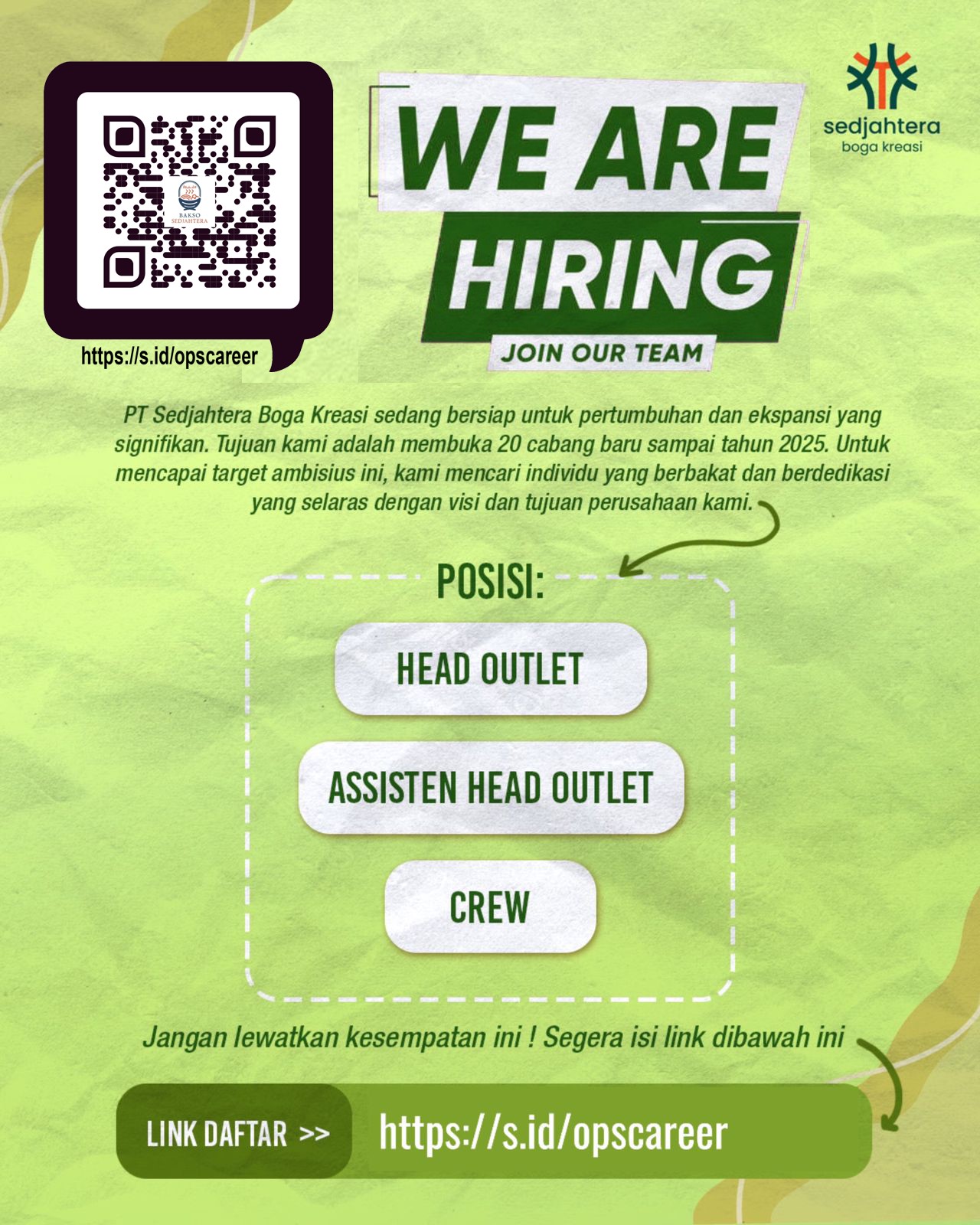 Outlet Career at PT SBK